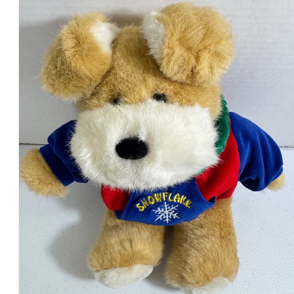 VTG Y2K Dan Dee Collector's Choice 2002‎ Snowflake Friends Dog Plush Toy xmas